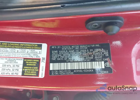 2008 Toyota Camry Se from USA, damaged, VIN 4T1BE46KX8U254387